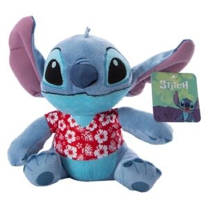 Disney Stitch stuffed animal with red hawaiian shirt 8.6in plush